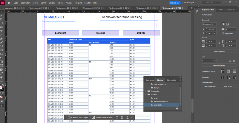 Indesign - Smarttable